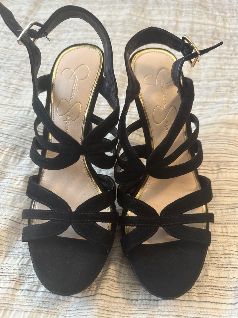 Jessica Simpson Black Multi-Strap Dress Heels